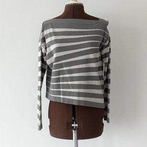 Annette Gortz Grey and Cream Striped Sweater